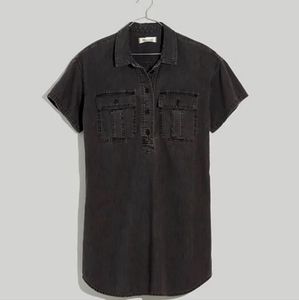 Madewell denim popover dress in Lunar Wash